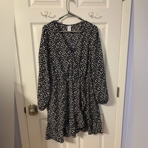 Black and white polka dotted dress